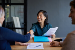 A new graduate hired for a sales career.